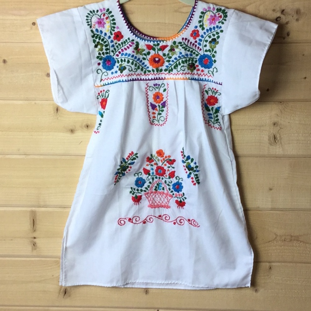 Mexican Vintage Embroidery Cross Stitch Flowers